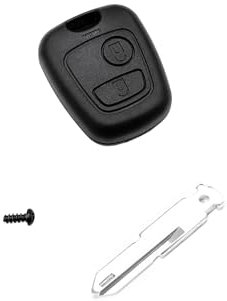 JZK Funda de repuesto para llave de coche de dos botones para Peugeot 107 207 307 407, control remoto de coche, carcasa de llave