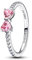 PANDORA Timeless Funkelnde Rosafarbene Schleife Ring aus Sterling Silber mit Zirkonia, Größe: 56, 193510C01-56
