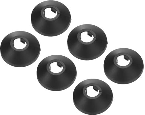 PATIKIL Cache Tuyau Radiateur, 6pcs Manchons de Tuyaux d'Eau en Plastique PP pour 0,63/16mm, Décoration Écussons Coffrage Rosace Tuyau Chauffage Plomberie Chaudière Poêle Mural, Noir