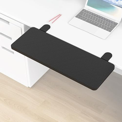 Ergonomics Desk Extender Tray,55x24x1cm Table Mount Arm Wrist Rest Shelf Without Punching Keyboard Support Stand Computer Desk Extension for Dorm Bunk Office Kitchen Bar