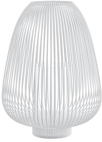 blomus Laterne -LYVA- | Weiß | Größe L | 34Ø x 45H cm | Kerzenhalter Weiß | Windlicht aus Stahl inkl. Glaszylinder | Laterne Deko | Indoor Windlicht