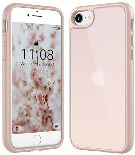 ORDA Matt Case for iPhone SE 3/2 (2022/2020),for iPhone 8/7,Military Shockproof Ultra Slim Translucent Matte Cover for iPhone 16e Phone case Scratch & Fingerprint Resistant -4.7- Pink