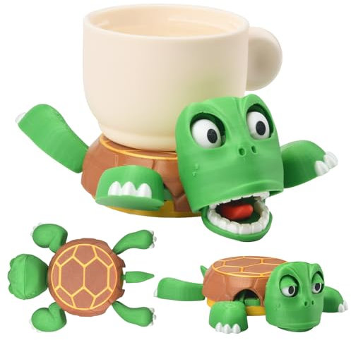 Abitoncc 3D Printed Turtle Coaster Funny Coasters Turtle Cup Holder Funny Open Eyed Home Office Decor Turtle Coaster Gag Gift for Turtle or Tortoise Lover
