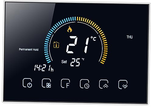 OSALADI Smart Heating Thermostat Wired Smart Thermostat Home Lcd Touch Screen Temperature Controller