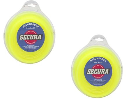 SECURA 2x 100m 2,4 mm 5-Kant Mähfaden kompatibel mit STIHL 100m Ersatz Trimmerfaden