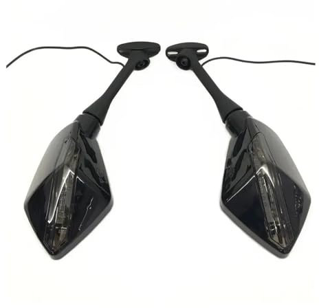 Motorrad Lenkerendenspiegel Fahrzeug Großes Sichtfeld Rückspiegel Mit Led-Licht Motorrad Modifizierte Universal Spiegel Ersatzteile Rückspiegel