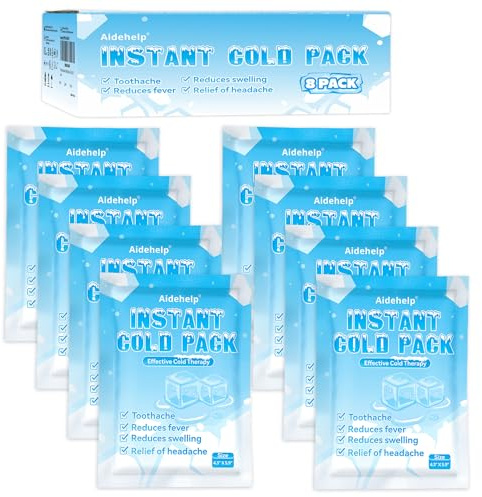 8 Pack Instant Cold Packs (4.3 x 5.9) - Disposable Ice Packs