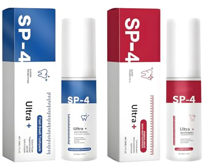 2 Stück SP-4 Zahnpasta, Probiotische Zahnpasta,Teeth Whitening Foam Toothpaste, Tiefenreinigungs-Pflegezahnpasta, Karies Vorbeugen, Zahnschmelz Stärken, Zähne Aufhellen