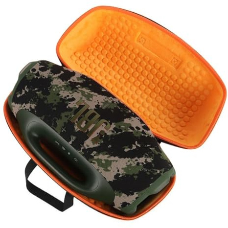 Taoricen Tragbare Schutzhülle für JBL Boombox 4 Lautsprecher, Outdoor-Aufbewahrungstasche mit Schultergurt und Kleiner Tasche (Orange)