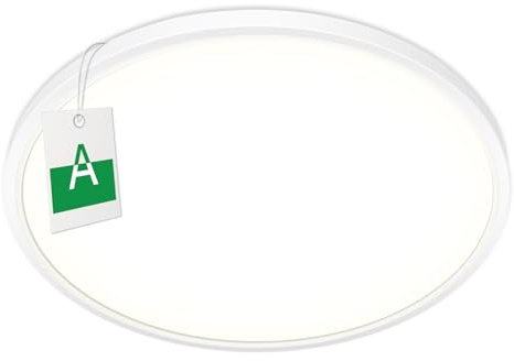 Bzavor LED Deckenlampe Effizienzklasse A 210lm/w 4000K 7W 1700lm,Rund Ø23cm LED Deckenleuchte Flach IP54 Wasserfest Lampe Panel für Küche Wohnzimmer Badezimmer Flur Schlafzimmer, Weiß, Ultra Dünn