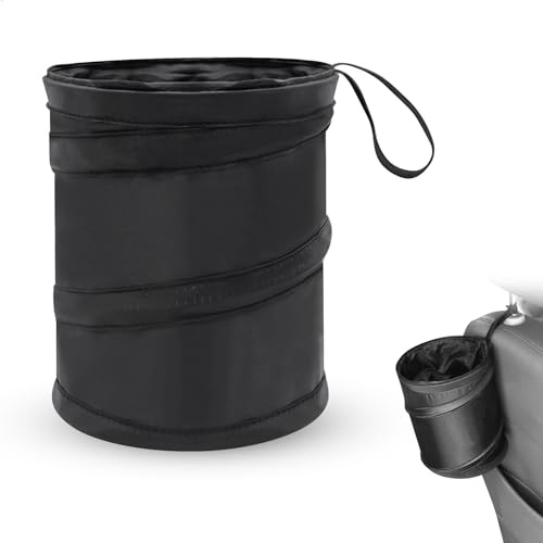 jinminamz Cestino per Auto, Cestino Spazzatura Car, Piccola Organizer Auto, Pieghevole Accessori Macchina, Pattumiera da Appendere Camping Car Campeggio Viaggio Organizer (Cerchio)