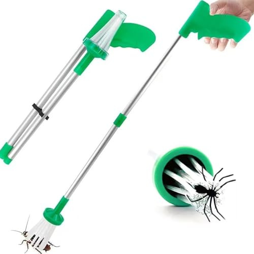 SCBOY Extra Long Attrape araignée Pliable pour Le Rangement Attrape Insecte Convient pour capturer et relâcher en Toute sécurité Les araignées et Autres Insectes (Vert)