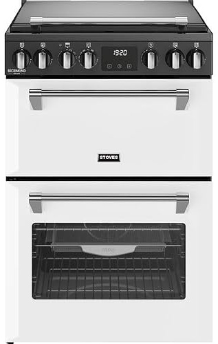 Stoves 60cm wide Double Oven Dual Fuel Richmond DX MRA 60DF Mini Range Cooker - Ice White - A/A Rated