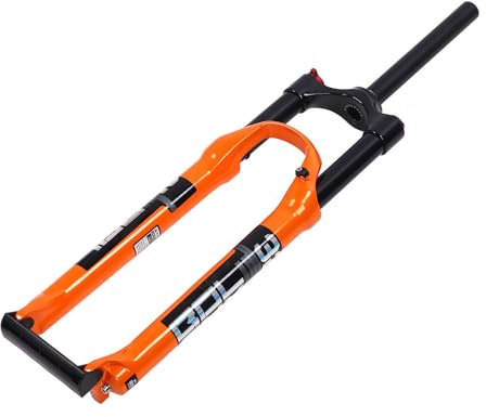 CHICIRIS Vorderradaufhängungsgabel, Leichte Magnesiumlegierung, Fahrrad-Vorderradaufhängungsgabel mit Sperre, für Mountainbikes, Orange, Federgabel