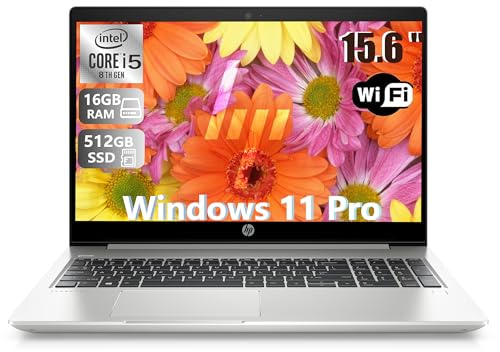 HP ProBook 450 G6 Business Laptop, 15.6 FHD (1920x1080), Intel Core i5-8265U, 16GB RAM, 512GB SSD, Tastiera QWERTY Giapponese, Windows 11 Pro (Ricondizionato)