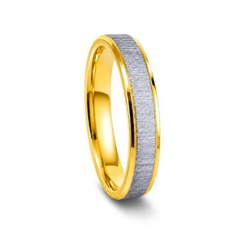 Everstone Herrenring aus Titan, zweifarbig, Gold und Silber, matt, Ehering, Jahrestag, Verlobung, Valentinstag, Geschenk, 6 mm, Titan