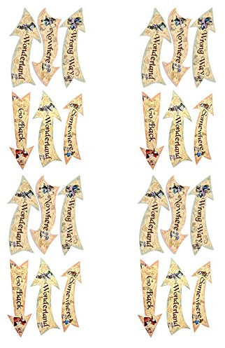 A4 Edible Decor Icing Sheet Vintage Alice in Wonderland Arrows Ribbon Border - Great for Larger Cakes