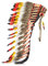 Pink Pineapple Traditioneller Indianer Inspirierter Kopfschmuck handgefertigt im traditionellen Stil Nordamerikanischer Indianer - Mittlere Länge - Orange,Rot, Schwarz, und Weiß