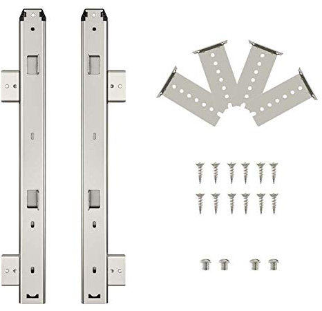 FRMSAET Heavy Duty 305/355/405/455 mm d'épaisseur Construction en acier Clavier Tiroir Coulisses Plateau Armoire Meubles Quincaillerie Rails (405 mm, Argent)