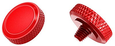 Ares Foto® Ergonomischer Auslöser *Kupfer & Kunstleder* Auslöseknopf Soft Release Button für Fujifilm Leica Canon Nikon Sony Olympus *ROT*