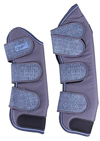 QHP Starke Transportgamaschen Turnout Luxus 4er Set 600D Klett Winter 2018/19 (Pony, Graphite)