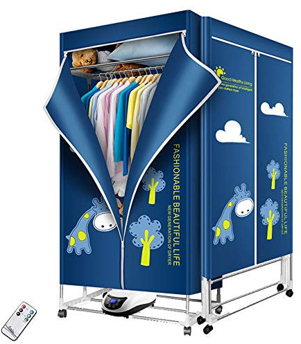 Séchoir 1200w à Linge Portable 66lb vêtements de Linge électriques Etendoir économie d'énergie (Anion) Repliable Mode Haute efficacité Automatique minutage numérique télécommande