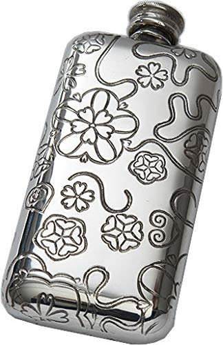 Wentworth Pewter - Yorkshire Rose Pewter Pocket Flask, Spirit Flask - Made in Yorkshire