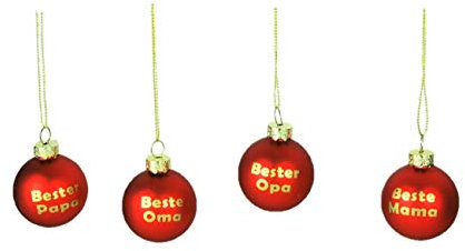 Weihnachtskugeln mit Aufschrift Mama Oma Papa Opa Christbaumschmuck Ø 3,5 cm (12 Stück)