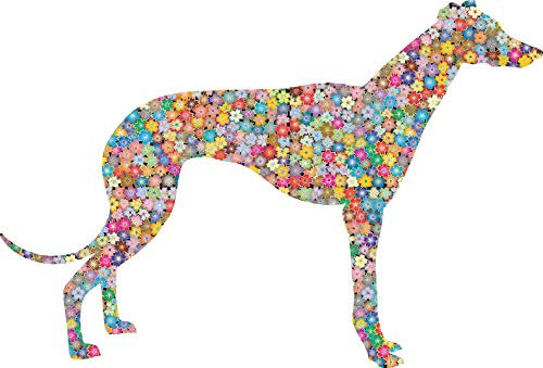 Akachafactory Aufkleber Sticker Motorrad Auto Peace Love Blume Hippie Flower windhund Hund