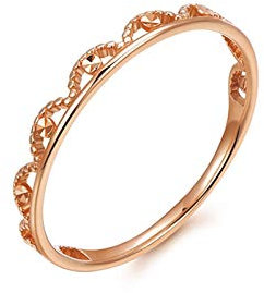 KnSam 18 Karat (750) Rotgold Ring Krone Eheringe Gelbgold Geeignet Für Alle Arten Von Geschenken Rose Gold