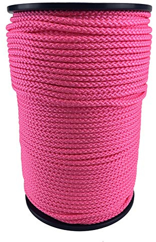 6mm Pink Polypropylene Braided Poly Rope Cord x 50 Metre Strong String