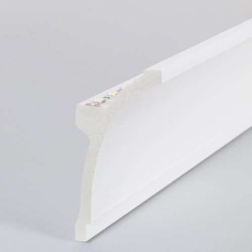 LEDKIA LIGHTING - Moulure Flame 2m pour Ruban LED | Éclairage Décoratif Indirect | Résistante aux Chocs et à l'Eau | Installation Facile, Blanc, PS