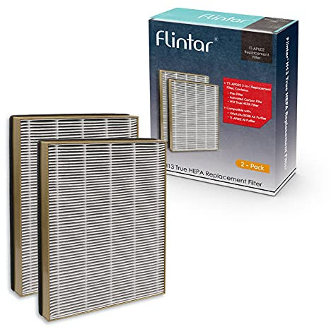 Flintar True HEPA Ersatzfilter, kompatibel mit TaoTronics TT-AP002 Luftreiniger und VAVA VA-EE008 Luftreiniger, 3-in-1 Premium H13 Grade True HEPA Filter, 2er-Pack (2)