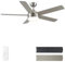 CJOY Ceiling Fans with Lights Brushed Nickel, 52'' Quiet Ceiling Fan Lights with Remote, Dimmable Tri-Color Temperatures, 5 Blades Reversible Winter and Summer for Bedroom