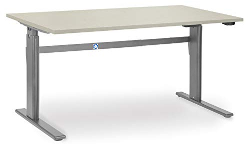 goodsforbusiness Elektrisch höhenverstellbarer Schreibtisch 200 x 80 cm Ahorn, höhenverstellbar von 700-1.170 mm, Arbeitstisch Produktionstisch Bürotisch eigene Fertigung