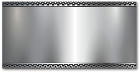 Tulup Splashback 55.12x27.56 inch / 140x70 cm Wall Protection Kitchen Panel Toughened Safe Glass Kitchen Protection Induction Cooker Glass Panel Splash back Tempered Glass - Silver - Metal Texture