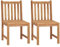 vidaXL 2X Teak Massiv Gartenstuhl ohne Armlehnen Holzstuhl Essstuhl Gartenmöbel Stuhl Stühle Balkonstuhl Gartenstühle Terrassenstuhl