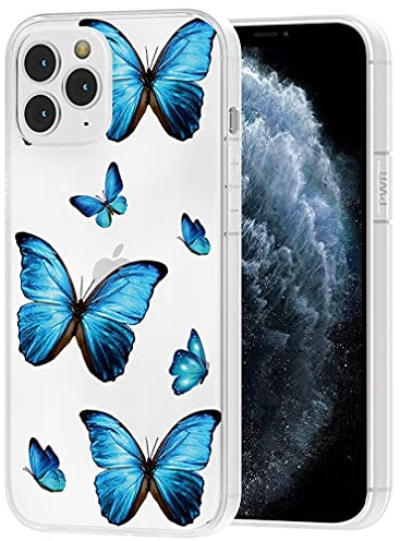 Yerebel Case for iPhone 11 Pro Case 2019 Cute Case, Clear Flexible Bumper TPU Soft Rubber Silicone Cover Phone Case for iPhone 11 Pro 5.8 (Blue Butterfly)
