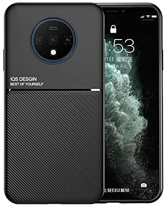 Kepuch Mowen Hülle Hüllen Case Eingebaute Metallplatte für Oneplus 7T - Schwarz