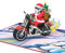 papercrush® Pop-Up Karte Weihnachtsmann auf Motorrad - Lustige 3D Weihnachtskarte für Männer (Freund, Papa, Mann) - Frohe Weihnachten Karte für Motorradfahrer und Biker