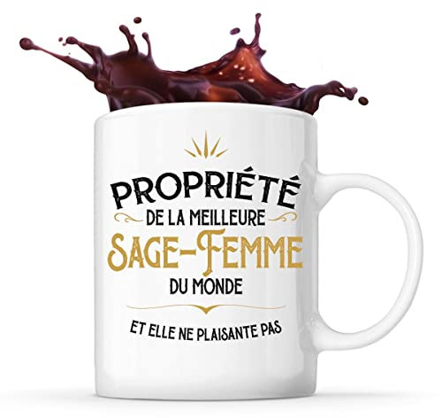 Planetee Mug blanc Propriété de la Meilleure Sage-Femme