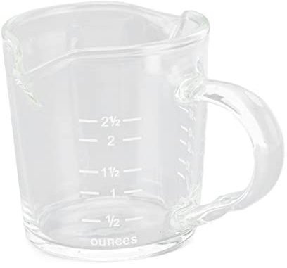 Taza medidora de vidrio, boquillas dobles Taza de espresso Vaso de chupito Jarra medidora Barista Taza de leche resistente al calor con asa para bar Fiesta Vino Leche Café