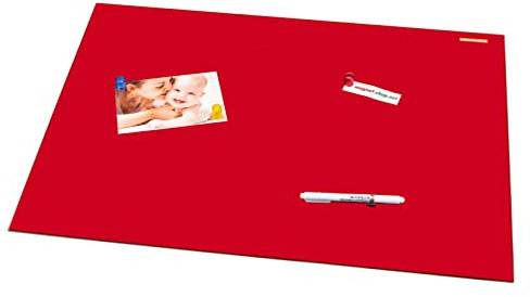 magnets4you Glas-Magnettafel/Magnetboard mit Stift und Magneten Rot | 80 x 60 cm | beschreibbar | für Küche, Wohnen und Büro…