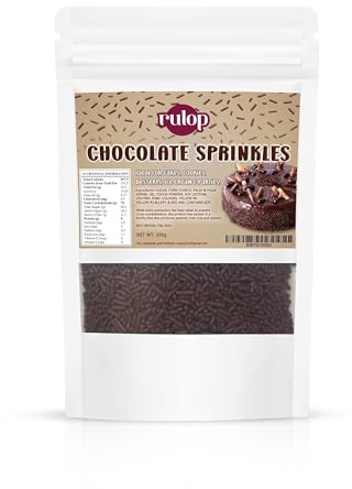 Rulop Chocolate Sprinkles 200g, Dairy Free, Resealable, Chocolate Strands Perfect For Topping Cakes and Ice Cream