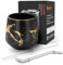 TELANKS Modern Marble Ceramic Mate Mug - 200 ml, Tea Cup with Mate Bombilla and Cleaning Brush
