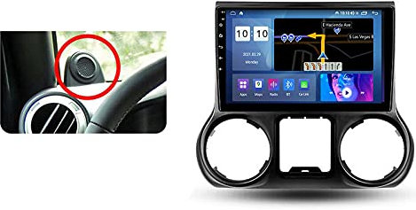 Android 10.0 Autoradio Doppel-Din-Radio für J-eep Wrangler 3 JK 2010-2018 GPS-Navigation 9'' Multimedia-Player Bluetooth-Videoempfänger mit 4G/5G WiFi SWC DSP USB Carplay