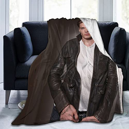 LOUJIN Dominic Schauspieler Sherwood superweiches Flanell-Fleece, leichte Überwurfdecke, Klimaanlagendecke, Couch, Sofa, Schlafzimmer, 125 cm x 100 cm