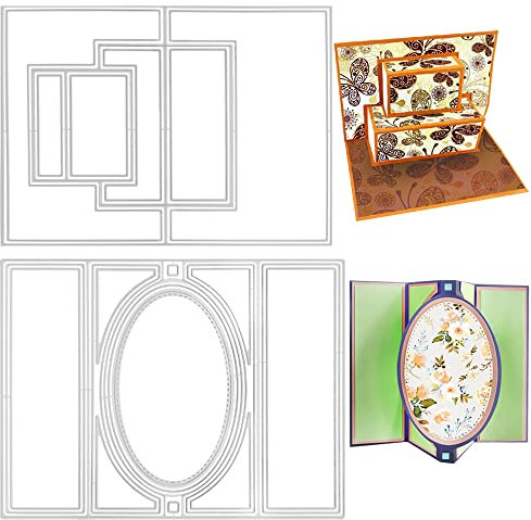 AIFUDA Pop-Up-Metall-Stanzformen für die Kartenherstellung, rechteckige Stanzformen aus Metall, Stanzformen für DIY-Fotoalbum, Papier, Scrapbooking, Basteln, Dekoration, 2 Stück