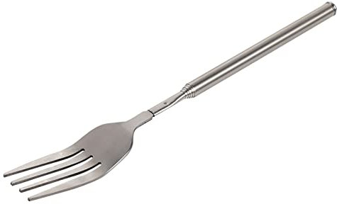 BBQ Teleskopgabel ausziehbar Abendessen Obst Dessert Langer Griff Gabel Edelstahl Besteck