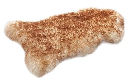 HOME LAMB Lammfell Mufflon 110-120 cm - Weich Schaffell Echt - Natürliche Teppich Wohnzimmer - Flauschig - Deko Fell Schlafzimmer - Naturfell